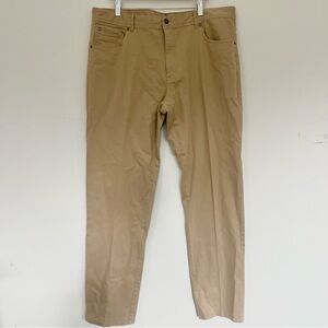 Johnnie-O Khaki Trouser Men's Tan Pants Casual Workwear Basic Stretch 40x34